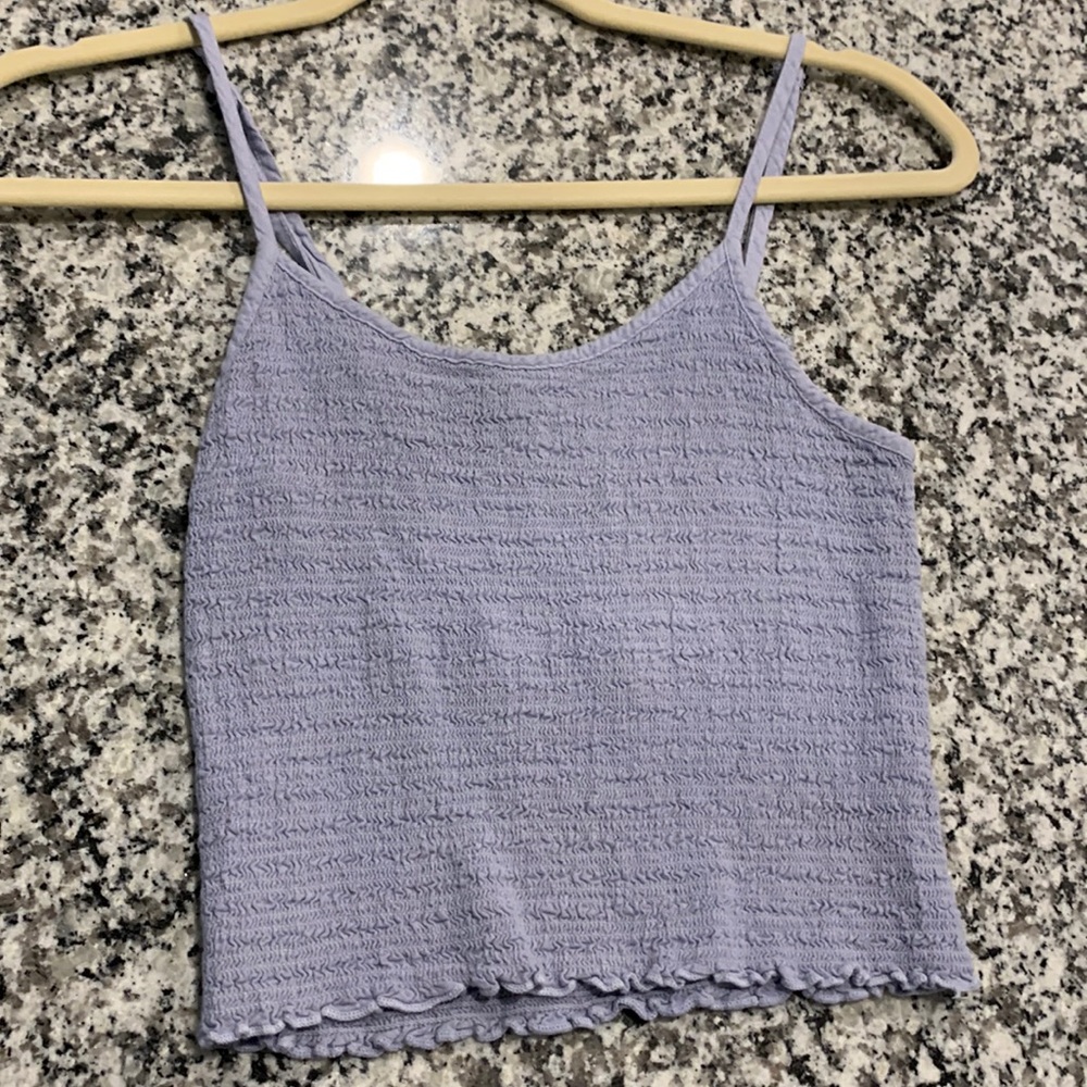 ** BRANDY MELVILLE ** blue rutched cropped tank